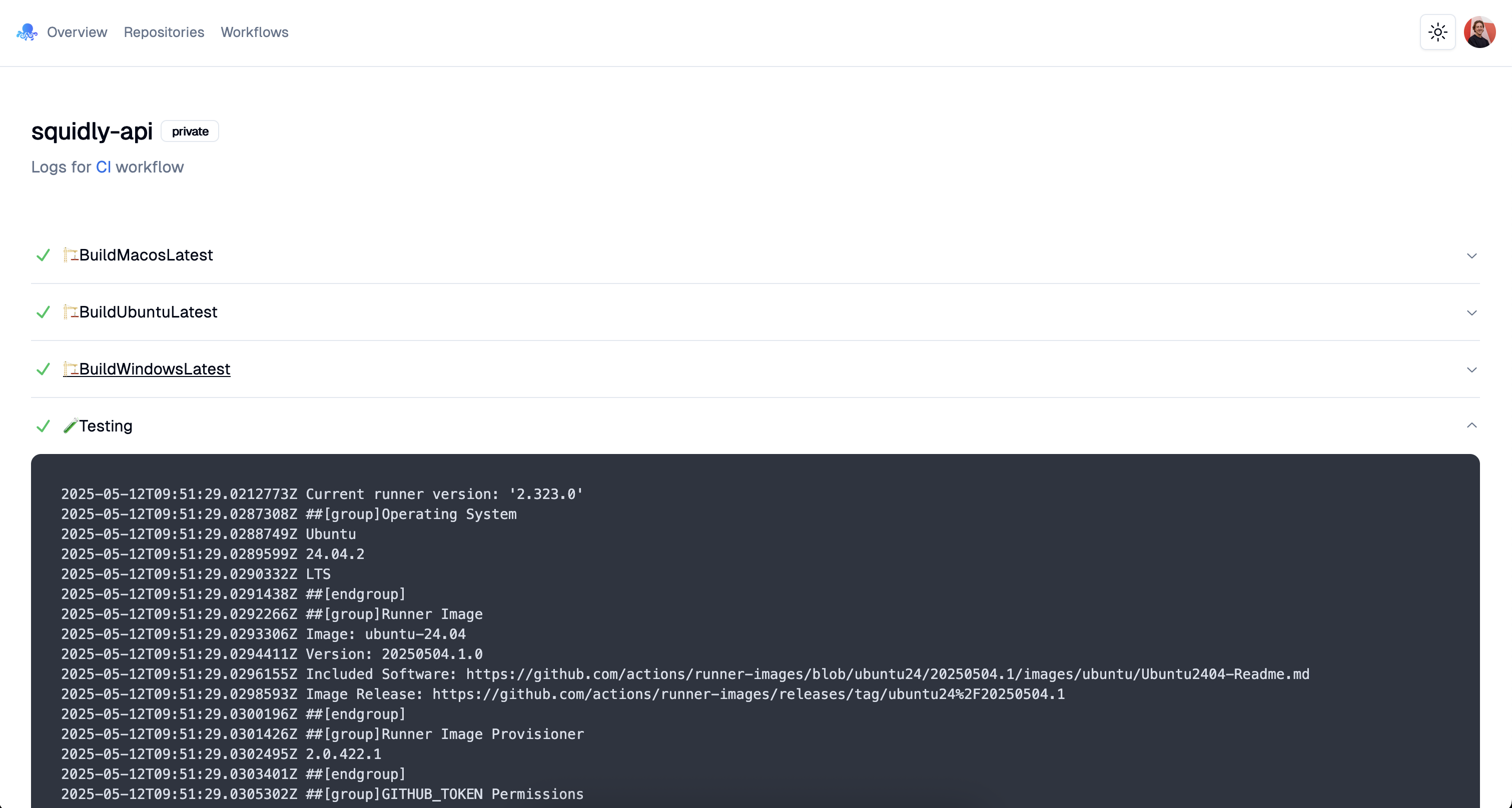 Workflow logs